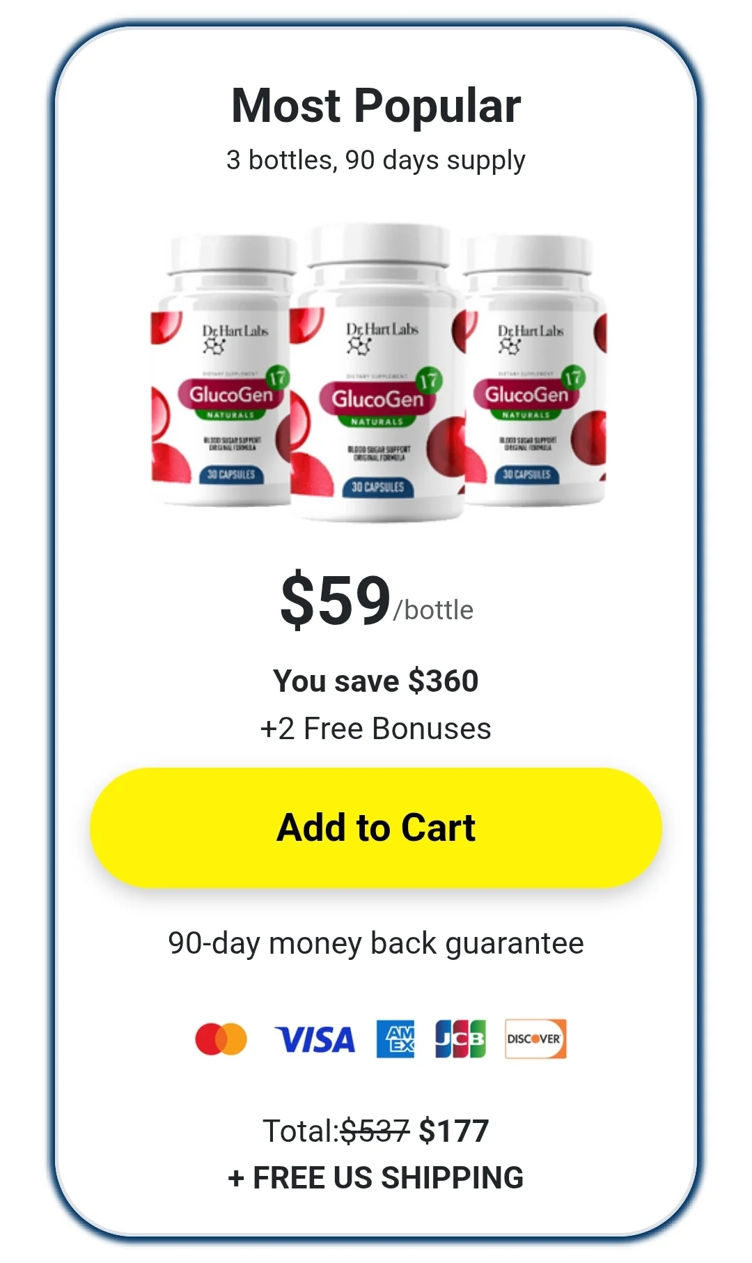 GlucoGen 17™ 3 bottles pricing